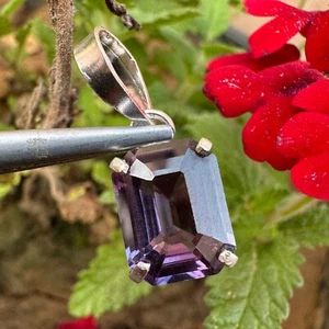 Certified 9.50 CT Natural Alexandrite Color-Change 925 Solid Silver Pendant - Picture 1 of 7