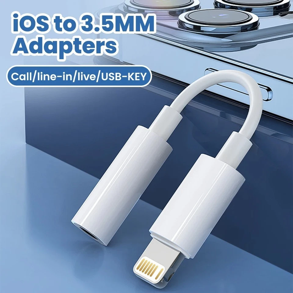 3 шт. разъем iPhone на адаптер разъема для наушников 3,5 мм — вспомогательный аудиоразъем - Изображение 1 из 4