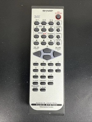 Sharp RRMCG0347AWSA para sistema de áudio controle remoto original do fabricante frete grátis - Imagem 1 de 4