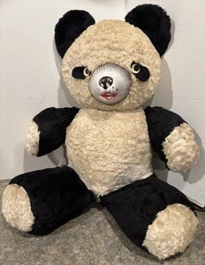 Vintage Teddy-Panda-Bär mit Gummisase Stofftier Plüschtier 21 Zoll - Bild 1 von 7