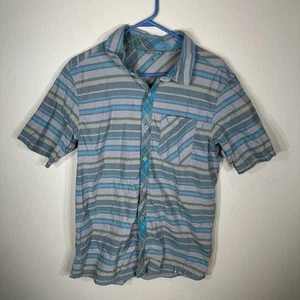 Smartwool Shirt Mens Medium Blue Gray Plaid Merino Wool Button Up Outdoors Camp - Picture 1 of 7