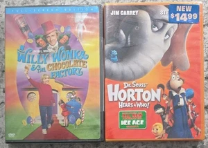 Childrens DVD Movie Bundle: Willy Wonka/Dr. Suess Horton Hears A Who NEW - Bild 1 von 3