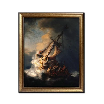 Framed Art The Storm on the Sea of Galilee by Rembrandt Canvas Prints Painting - Image 1 of 4