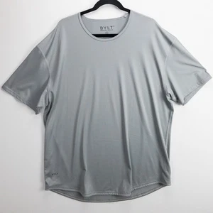 Camiseta de rendimiento BYLT corte caída para hombre 2XL plateada ajuste atlético elástica minimalista - Imagen 1 de 11