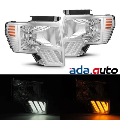 Fit 2009-2014 Ford F-150 Pickup MKII LED Projector Headlights Chrome Pair - Image 1 of 4