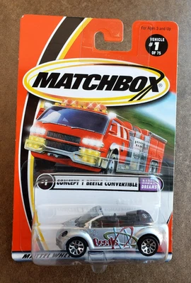 2001 MATCHBOX CONCEPT 1 BEETLE CONVERTIBLE Silver  MB1 #1-75 DADDY'S DREAMS 1:64 - Image 1 of 4