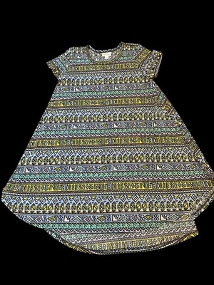 Vestido Lularoe Mae Formas Geométricas Estampado Rayas Niñas Talla 10 Foto 1 de 4