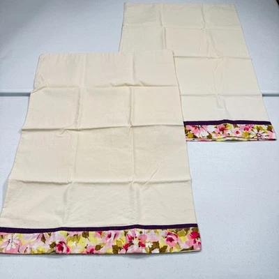 funda de almohada vintage par estándar beige borde floral mezcla de algodón mcm retro Foto 1 de 4