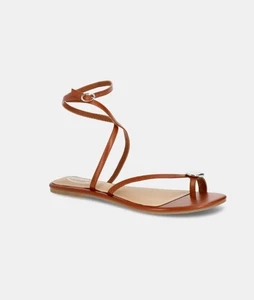 New Scoop Strappy Sandals Women's Flat Adjustable Strap Sandals Cognac Size 6 - Picture 1 of 5
