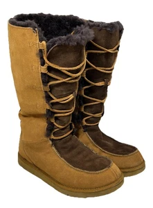 UGG Whitley Mokassin Stiefel Damen Größe 10 Braun Kastanie Wildleder Leder Hoch 5230 - Bild 1 von 18