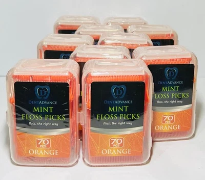 10 paquetes de selecciones de hilo dental DentAdvance naranja 70 unidades cada uno en total 700 cuidado dental Foto 1 de 3