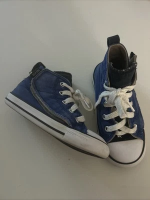Converse Chuck Taylor All Star High Tops Blue Worn Grunge Infant Size 8 - Image 1 of 4