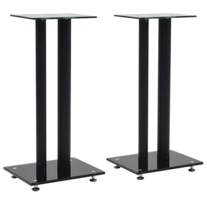 Speaker Stands Holder for Surround Sound Home Theaters Tempered Glass vidaXL - Picture 1 of 7