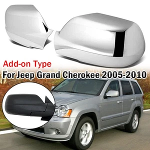 For Jeep Grand Cherokee 2005-2010 Chrome Add-on Side Mirror Cover Trim Caps ABS - Picture 1 of 7
