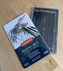 Derwent Graphic 9B-H Soft Graphite Professional Quality (12 pencils) | NEW - Picture 1 of 2