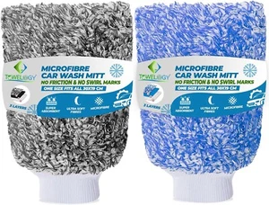 Guanto Guanto Guanto Autolavaggio x2 Lusso Microfibra Lavaggio Dettagli Pulizia Mit Towelogy - Foto 1 di 8