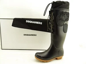 DSQUARED2 Rain Boots Black negro botas de goma botas mujer zapatos de goma 37 - Imagen 1 de 14