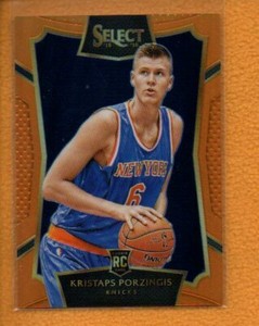 Kristaps Porzingis 2015-16 Select BK Concourse Rookie Orange Prizm RC #17 /60