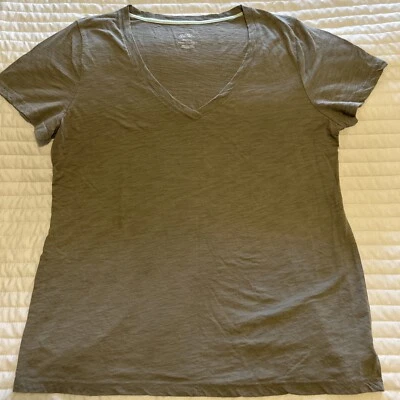 Gilligan & O'Malley Mujer Manga Corta Cuello en V Marrón Verde Dormir Camiseta XXL Foto 1 de 4