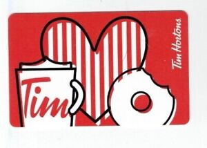 Tim Hortons Gift Card - Striped Heart - Coffee, Donut - 2022 - Canada - No Value