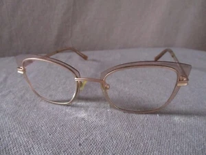 Morel France 20027K rose gold cat eye eyeglasses frames 49 20 135 - Imagen 1 de 9