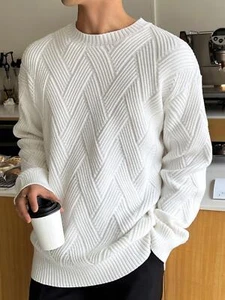 Look Time Life Men Solid Drop Shoulder Sweater - Picture 1 of 16