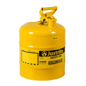 Justrite 71210200 Type 1 - 5 Gallon Yellow Safety Diesel Fuel Gas Can Container - Picture 1 of 1