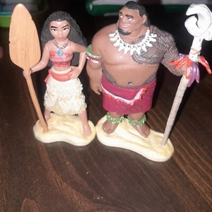 DISNEY Moana Chief Tui Figure Moana's Dad & Moana Figure - Picture 1 of 4