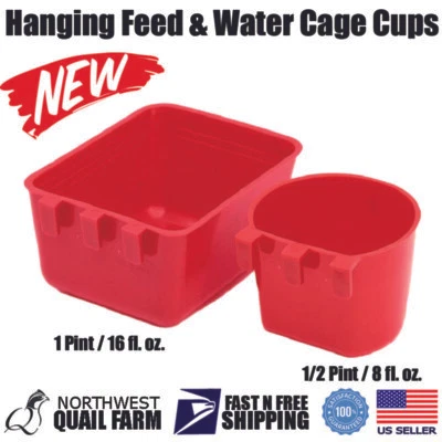 Tazas colgantes de alimentación y jaula de agua Foto 1 de 2