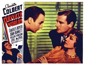 Private Worlds Us Lobby Card Claudette Colbert Charles Boyer Film Star Old Photo