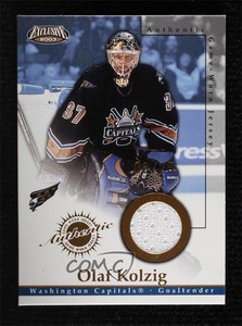 2002-03 Pacific Exclusive Game-Worn Jerseys Gold /25 Olaf Kolzig #25