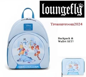 LOUNGEFLY Disney Winnie The Pooh Ice Skating Wallet & Mini Backpack SET! NEW! - Picture 1 of 9