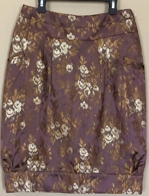 Falda To The Max Marrón Floral Forrada Falda Línea A Talla 4 Foto 1 de 4