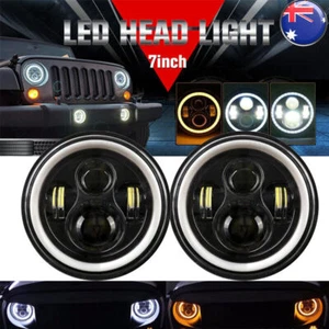 Pair 7" LED Headlights DRL Angel Eyes Light for Buick Skylark Century 1973-1979 - Picture 1 of 12