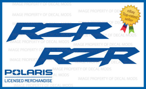 Set of 2: BLUE Polaris RZR logo ATV decals stickers graphics 4x4 - 10x1.9 SP2A1 