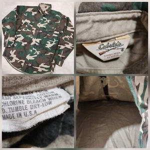 VTG Cabelas Mens XLT XL T Tall Camo Camouflage Chamois Flannel Hunting Shirt - Picture 1 of 14
