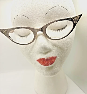 VINTAGE MCM VICTORY ETCHED ALUM FRAME EYEGLASSES - Image 1 of 4