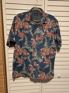 G.H. Bass Co. Shirt Mens Large Classic Fit Blue Red Green Floral Short Sleeve - Picture 1 of 6