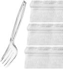 Stock Your Home Heavyweight Disposable Clear Plastic Forks - 300 pack