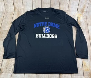 Mens Under Armour Notre Dame Bulldogs Athletic Shirt Longsleeve Black XL Loose - Picture 1 of 5