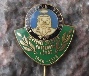 1978 Stribro AMK Auto Moto Klub Motocross MX 30th Anniversary Pin Badge - Picture 1 of 2