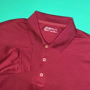 Nike Golf Men’s Large Red Polo Long Sleeve Golf Performance Dri-Fit Casual - Picture 1 of 6