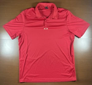Oakley Golf Red Center Log Polo Shirt Large Regular feuchtigkeitsableitend sportlich - Bild 1 von 3