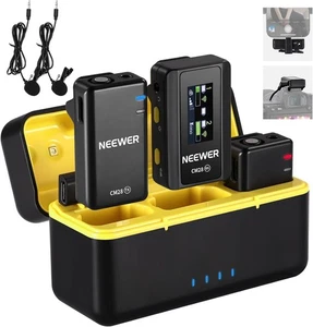 CM28 Wireless Lavalier Microphone System with Charging Case, 2 Mic Clips, 1 Cli - Picture 1 of 9
