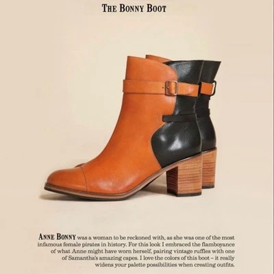 Wolverine Samantha Pleet Tan & Black 1000 Mile Bonny Leather Ankle Boots Sz 9.5 - Image 1 of 4