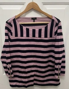 NEW - Talbots Petites Women’s Boat Neck Pink Striped Sweater - XL - Picture 1 of 8