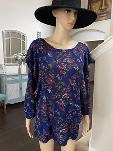 FREE PEOPLE lONG SLEEVES FLORAL PRINT WITH RUFFLES SIZE L EUC - Picture 1 of 11