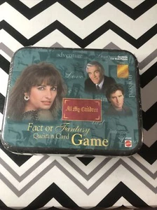 All My Children Fact Or Fantasy Question Card Game In Tin Box Mattel 1998 NEW - Picture 1 of 5