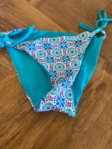 Lands' End Kids Blue White Purple Flower Bikini NWT (Box 5)  - Picture 1 of 1