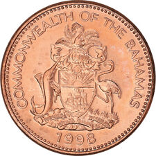 [#387635] Moneta, Bahamy, Elizabeth II, Cent, 1998, UNZ, Copper Plated Zinc, KM: